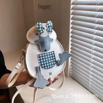 2024 летняя новая сумка для девочек, милая, детская, веселая, контрастного цвета, универсальная, клетчатая, с рисунком утки, сумка для отдыха и отпуска розовый