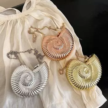 2024 летняя новая сумка для званого ужина знаменитости модная универсальная сумка через плечо с рисунком улитки персонализированная сумка-мессенджер шампанского