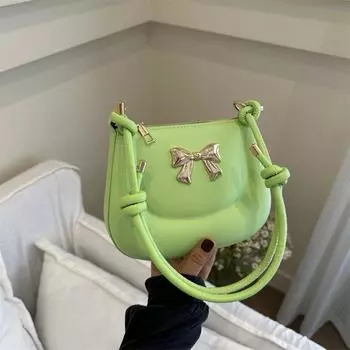 2024 летняя новая сумка конфетного цвета модная нишевая симпатичная текстура женская сумка бабочка плечо подмышка сумка прилив чёрный