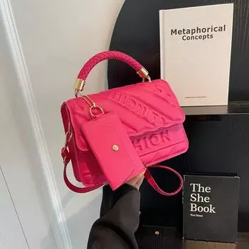 2024 летняя новая сумка женская модная простая маленькая квадратная сумка повседневная трендовая сумка через плечо нишевая сумка-мессенджер женская сумка