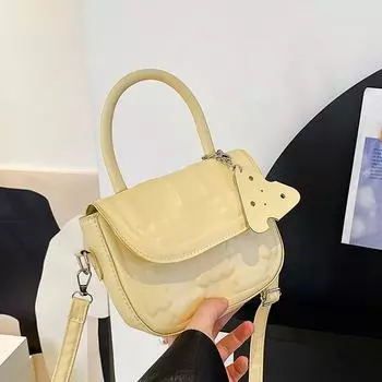 2024 летняя новая сумка женская нишевая дизайнерская модная сумка через плечо из высококачественной мягкой кожи с текстурой маленькая квадратная сумка белый