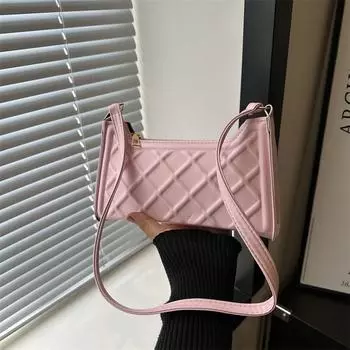 2024 летняя новая тенденция модный тренд персонализированная сумка подмышкой простая повседневная сумка простая сумка через плечо для женщин чёрный