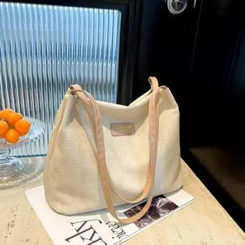 2024 летняя новая трендовая модная сумка через плечо подмышкой популярная сумка для поездок на работу простая модная сумка большой вместимости коричневый