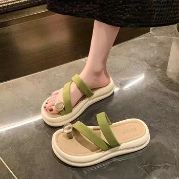 2024 летняя новая верхняя одежда французские закрытые носки классные тапочки сказочные туфли на платформе белые пляжные сандалии для отдыха 35 бежевый