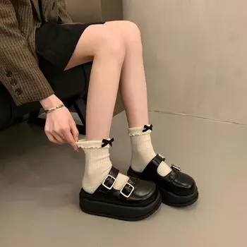 2024 летняя новая верхняя одежда на толстой подошве с круглым носком, женские тапочки на одну ногу и полторы тапочки с пряжкой, повседневные джинсовые туфли-маффины с ленивым носком 35 чёрный