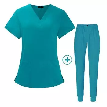 2025 Лето Новые Женские Костюмы Медицинские Костюмы Больничная Рабочая Униформа Врача Медицинская Хирургическая Многоцветная Униформа Унисекс Аксессуары Для Медсестер M фиолетовый