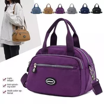 2024 летняя новая женская сумка через границу, модная портативная сумка через плечо, легкая потертая нейлоновая повседневная сумка темно-синий