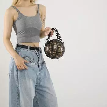 2024 летняя новая женская сумка тайцзи круглая сумка текстура универсальная женская сумка через плечо зелёный