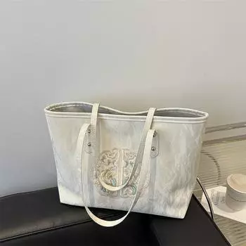 2024 летняя новинка новая женская сумка в китайском стиле большой вместимости литературная личность для отдыха на работе сумка через плечо чёрный