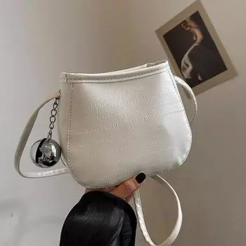 2024 летняя популярная маленькая женская сумка, новая модная маленькая универсальная сумка через плечо с текстурой толпы, сумка-ведро из мягкой кожи