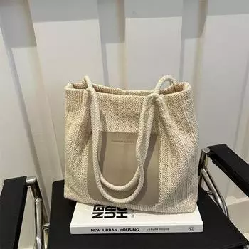 2024 летняя популярная соломенная плетеная сумка женская милая плетеная большая сумка тоут простая маленькая свежая сумка через плечо прилив