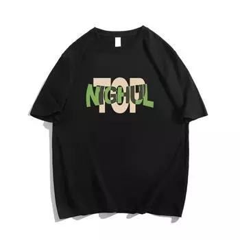 2024 летняя повседневная футболка большого размера из чистого хлопка, футболки с короткими рукавами, женские футболки в стиле Харадзюку с буквенным принтом, пара y2k, черно-белые топы, уличная одежда УНИСЕКС M белый