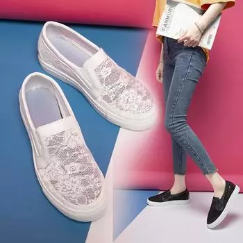 2024 Летняя повседневная обувь женская маленькая белая с круглым носком новая корейская версия плоской обуви сетчатые женские одинарные туфли 35 чёрный