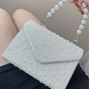 2024 Летняя Премиум Сумка-вечеринка с Жемчугом Роскошная Вечерняя Сумка Знаменитости Со Стразами Сумка Через Плечо 19*14*7
