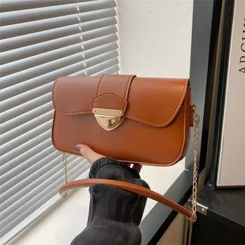 2024 летняя простая модная маленькая сумка женская новая трендовая ретро сумка-мессенджер нишевый дизайн сумка через плечо подмышку чёрный