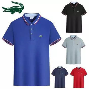 2024 летняя рубашка поло с вышивкой, мужская популярная мужская рубашка-поло высокого качества с коротким рукавом, дышащая рубашка, деловая повседневная рубашка-поло для мужчин