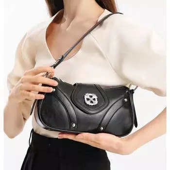 2024 Летняя женская сумка Bai Tiya со стразами, модная универсальная сумка через плечо и подмышку, серебристая сумка Spice Girl серебряный