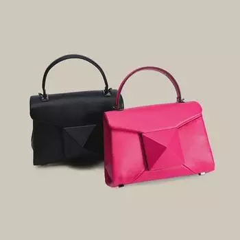 2024 Летняя женская сумка через плечо из натуральной кожи с заклепками - квадратная сумка через плечо Niche Design красный