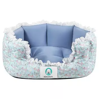 2024 Лето Домашние Животные Собаки Кровать Кошка Коврик Для Кошки Фрагментированные Цветы Коврик Для Собак Хлопок Гнездо Дом Для Собак Диван-Кровать Для Собак Кровати Для Собак Среднего Размера S