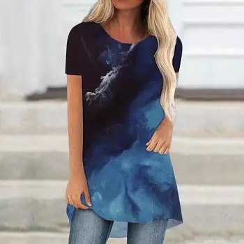 2024 Лето Элегантные женские футболки с цветочным принтом Женские модные футболки Женские топы Футболки Винтажные футболки Повседневные свободные S