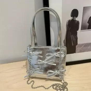 2024 лето новая простая сумка-мессенджер через плечо с цепочкой повседневная модная сумка в этом году популярная маленькая квадратная сумка для женщин белый