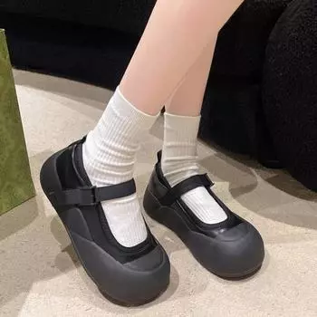 2024 Лето Новые Две Носки Пляжные Туфли Толстая Подошва Нескользящие Крутые Тапочки Уличные Мягкие Подошвы Однотонные Женские Тапочки 35 бежевый