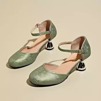 2024 Лето Новые Круглые Головы Однотонные Светлые Плоские Пуговицы Ремешок Сексуальная Верхняя Одежда Большие Сандалии Женские Удобные Одиночные Туфли 35 чёрный