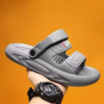 2024 Лето Новые Мужские Повседневные Туфли Уличные Тапочки Мягкая Подошва Легкая Мужская Пляжная Обувь Парные Домашние Сандалии 44 ТПУ Белые Модные 39 бежевый