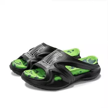 2024 Лето Новые мужские тапочки для дома, пляжа, для улицы, женские однотонные тапочки, мюли на платформе, женские туфли на плоской подошве Zapatos 36-37 чёрный