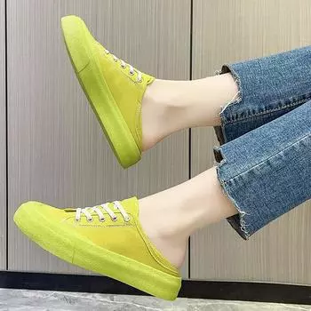 2024 Лето Новые Универсальные Женские Кроссовки Женские Холщовые Туфли Женские Кроссовки На Плоской Подошве Круглые Носки Повседневная Обувь На Шнуровке Вулканизированная Обувь Женская 35 бежевый