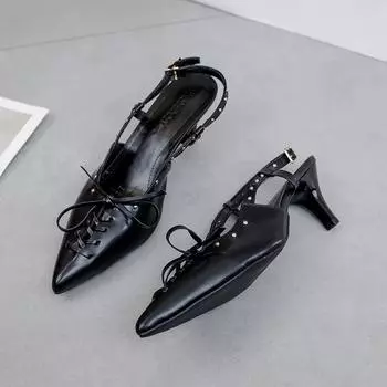 2024 Лето Новые Женские Босоножки Модные Острые Носки Кроссовки Гладиаторские Туфли На Высоком Тонком Каблуке Туфли-Лодочки 40 бежевый