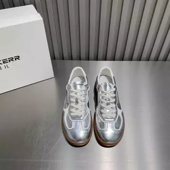 2024 Лето Новые женские кроссовки для ходьбы на открытом воздухе для отдыха и спорта с круглым носком, модные теннисные кроссовки, легкие кроссовки для бега 37 серебряный