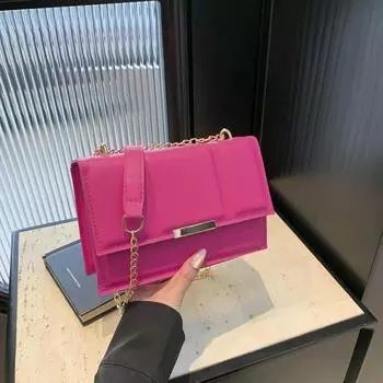 2024 лето новый иностранный стиль модная сумка-мессенджер цепочка женская простая мода темперамент персонализированная маленькая сумка на плечо чёрный