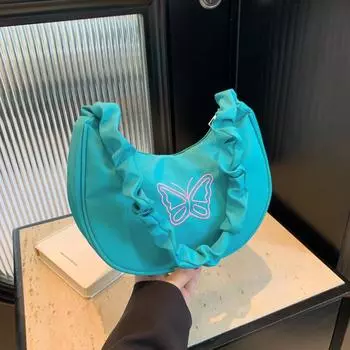 2024 лето новый иностранный стиль простая повседневная модная сумка через плечо подмышку в этом году популярная модная корейская версия сумки-тоут чёрный