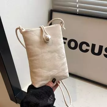 2024 лето новый корейский вариант тренда повседневная нишевая мода сумка-мессенджер мобильный телефон модная женская сумка на плечо маленькая квадратная сумка чёрный