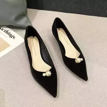 2024 Лето остроконечное женское платье с бисером на среднем каблуке, элегантные стильные легкие туфли Zapatos Mujer, однотонные туфли 35 бежевый