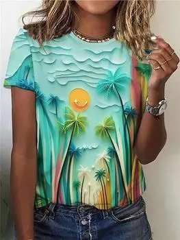 2024 Лето Женская Простая Верхняя Модная Толстовка С Капюшоном Дизайн Harajuku Футболка С Коротким Рукавом Повседневная Свободная Футболка С Круглым Вырезом XXS