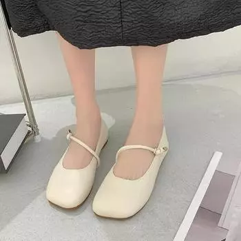 2024 Лето женские новые модные удобные туфли-лоферы с круглым носком и неглубоким носком в стиле ретро на плоской подошве 35 красный