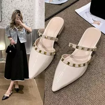 2024 Лето Женские Новые Туфли На Высоком Каблуке С Открытым Носком Сексуальные Женские Туфли На Каблуке Для Женщин Сандалии Модные Пряжки Крест Низкие Каблуки 35 бежевый