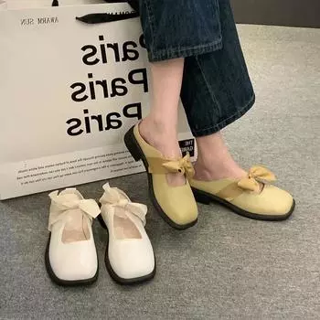 2024 Лидер продаж Летние новые женские тапочки Bao Toe Wear Flat Shoes 35 белый