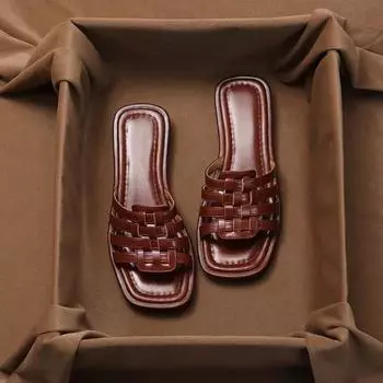 2024 Лидер продаж Новые шлепанцы с крестообразными отверстиями Летняя одежда Можно мочить Пляжные полутапочки, Тапочки Senior Sense, Женская обувь 35 белый