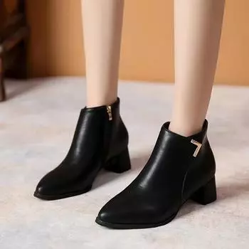 2024 Лидер продаж женские сапоги с острым носком модные сапоги весна и осень легкие темпераментные женские сапоги с боковой молнией 35 бежевый