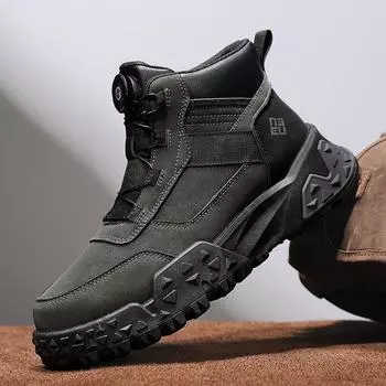 2024 live broadcast autumn and winter platform high-quality board shoes medium top rotating buckle sports Guochao Martin boots men s shoes 39 хаки