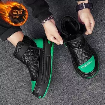 2024 live stream autumn and winter snow boots high-top velvet warm leather surface cold-proof casual shoes bread boots outdoor cotton shoes 39