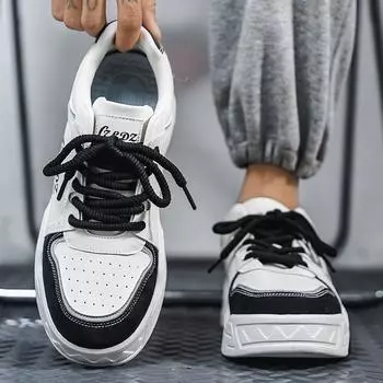 2024 live stream high-quality four-season leather surface waterproof niche board shoes low-top tooling breathable outdoor Hong Kong style men s shoes 39 трава зеленый