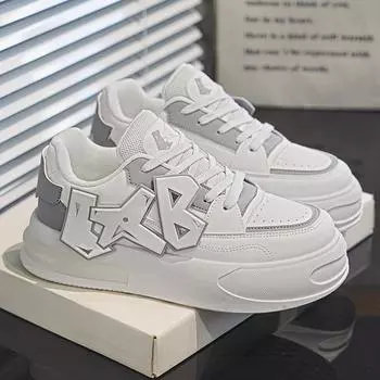 2024 live stream niche leather surface splicing breathable board shoes ins Hong Kong style trend with men s shoes Douyin four seasons board shoes men 39