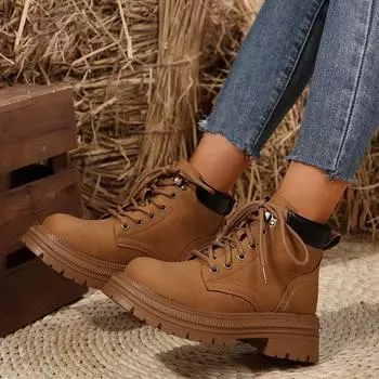 2024 low tube new Martin boots high-top British style thick-soled tooling boots ins tide large size medium boots 36 темно-коричневого