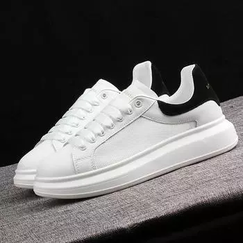 2024 Маленькие белые мужские туфли на толстой подошве для мужчин Обувь для скейтборда для любителей Повседневная спортивная обувь для мужчин Легкая дорожная обувь 35 белый