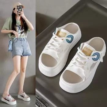 2024 маленькие белые туфли, женская летняя повседневная женская обувь, удобные сандалии Hundt Tide, K8710 35