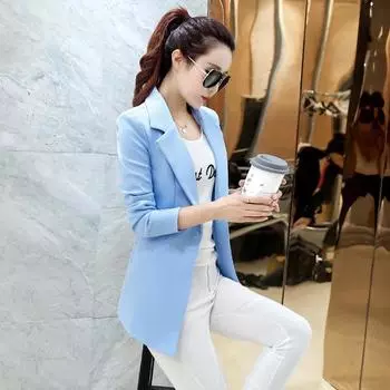 2024 маленький костюм женский пиджак весна корейская версия новый однотонный средний и длинный тонкий большой размер повседневный женский костюм топ M recommends 78-44 kg розовый